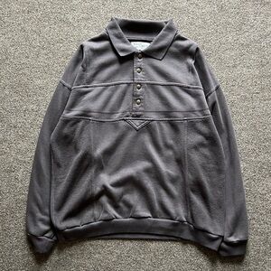 Vintage Sears Roebuck Plum Long Sleeve Polo Sweatshirt Retro Dad Grandpa Mens L